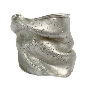 RCI ITALY 925 Sterling Silver Wide Statement Bold Modernist Wide Band Ring 9.75